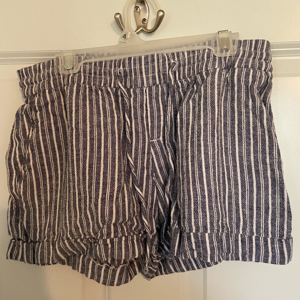 Striped shorts.